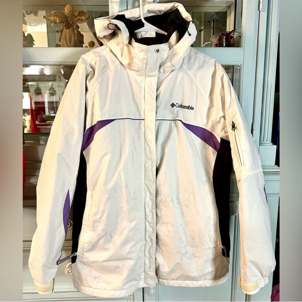 Columbia Cream and Purple Outdoor Jacket